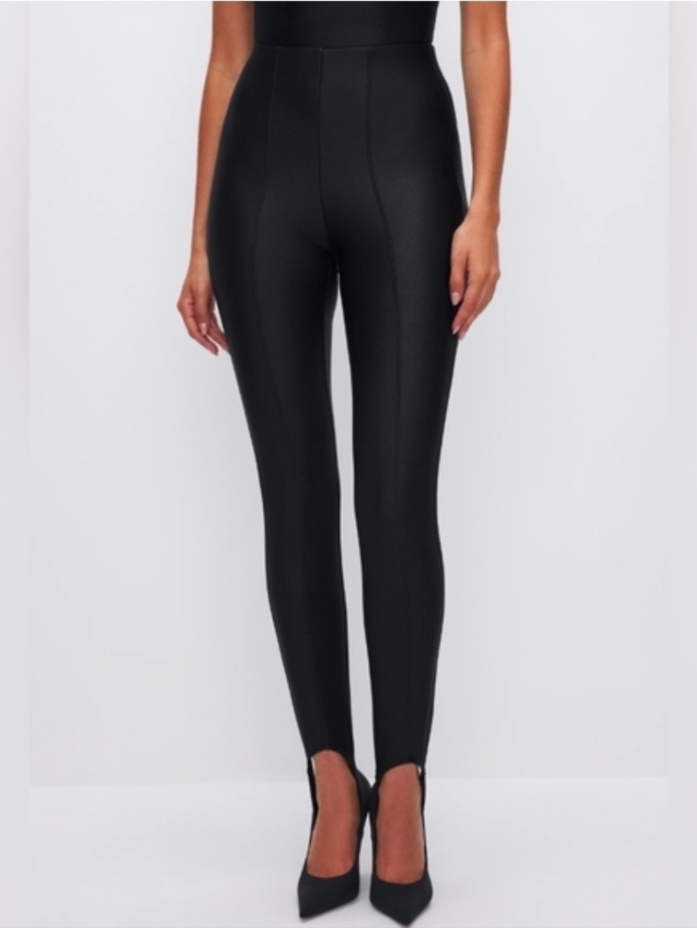 GOOD AMERICAN COMPRESSION SHINE STIRRUP LEGGINGS SIZE 3 (LARGE) - Picture 2 of 8